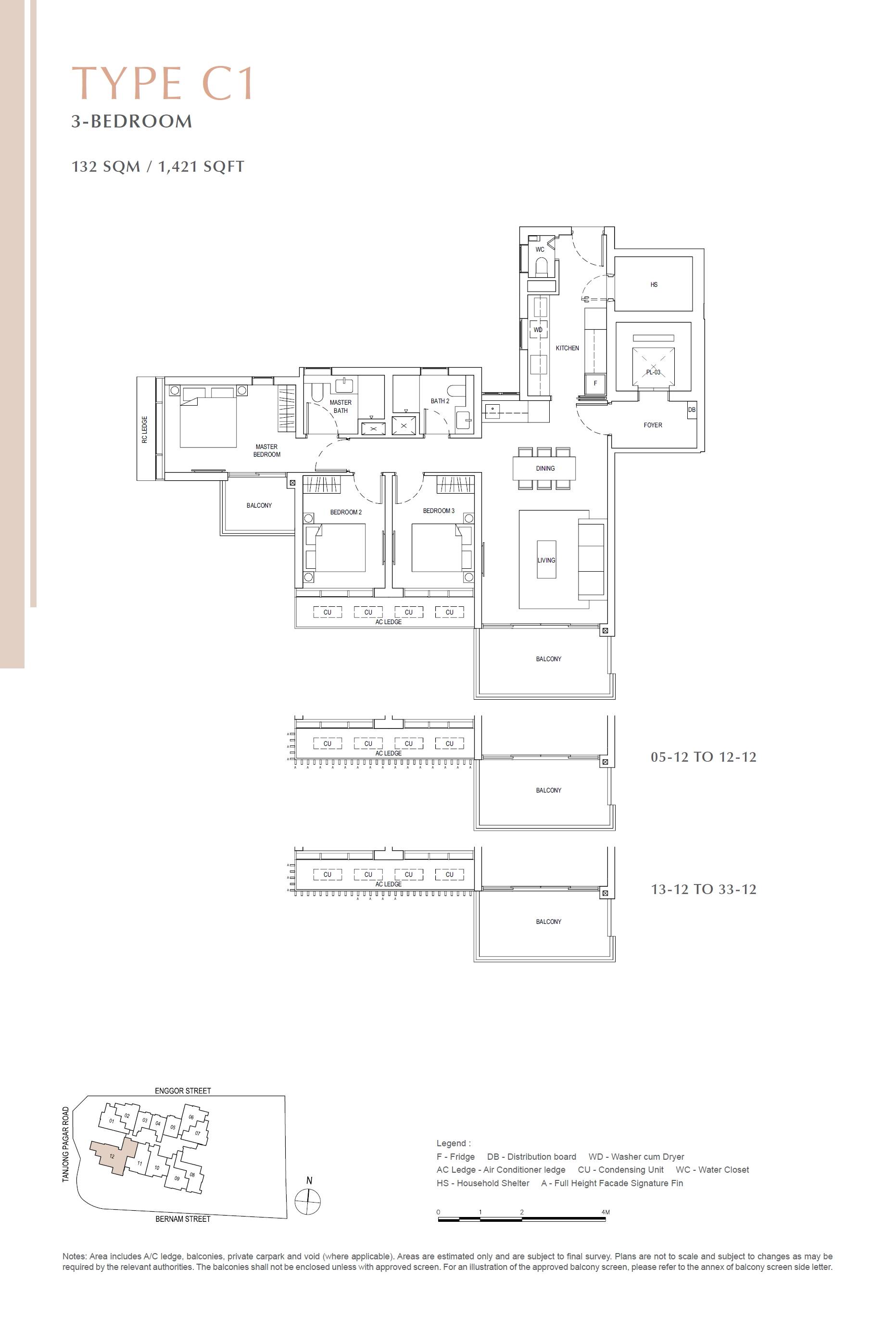 One Bernam 1 Bedroom Floor Plan 4