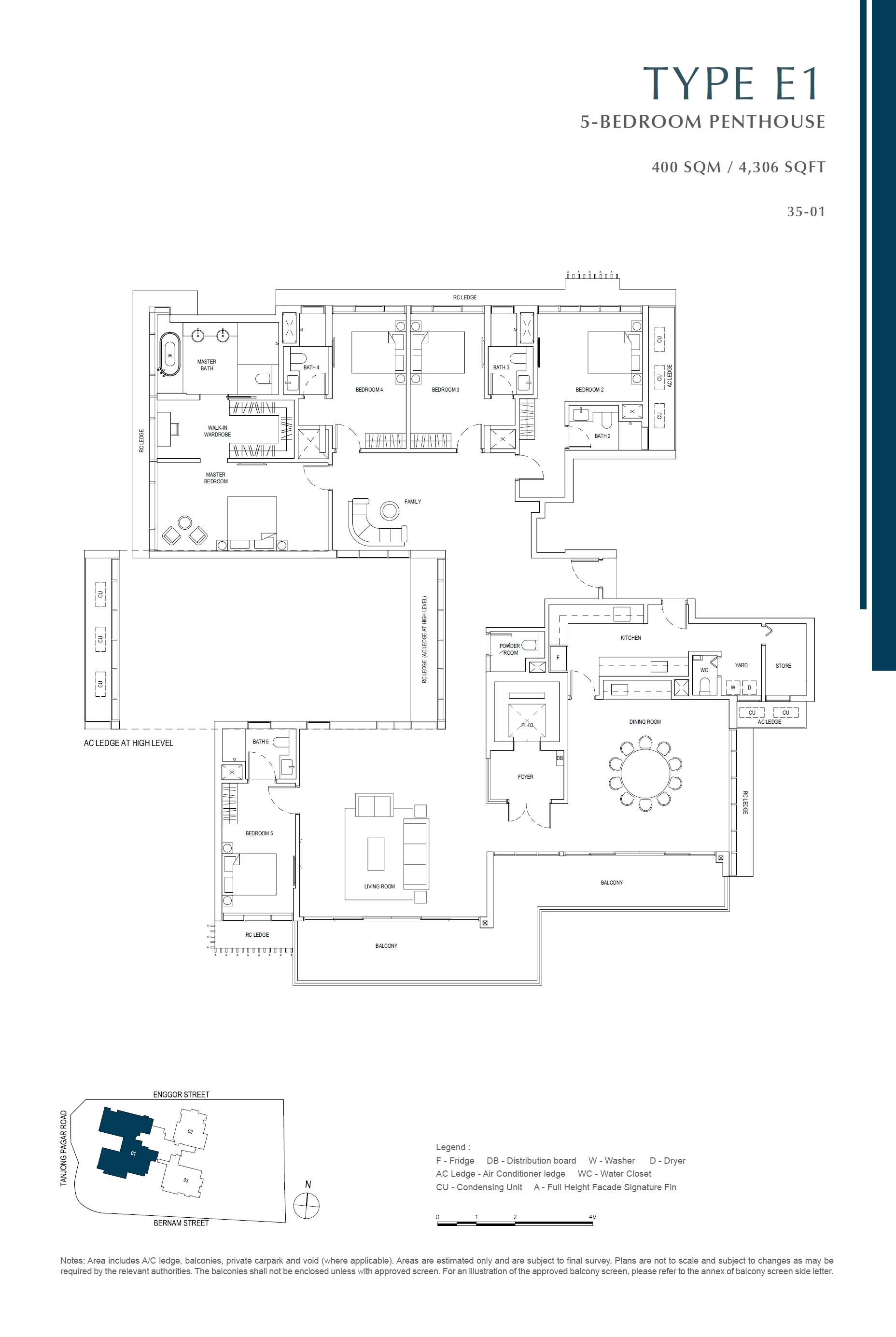 One Bernam 1 Bedroom Floor Plan 5